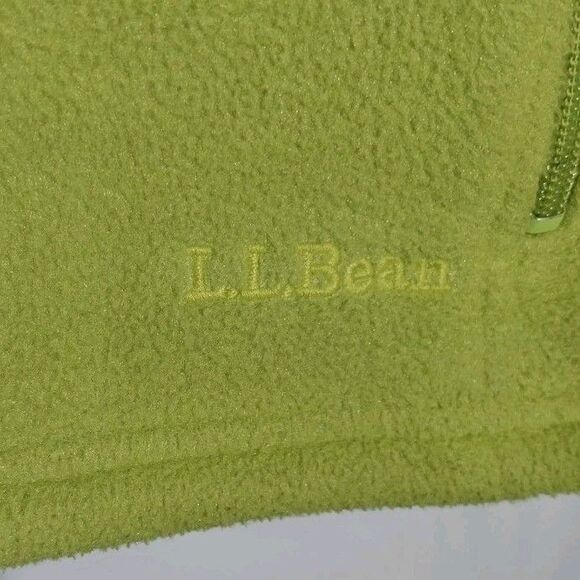 LL Bean Womens Fleece Jacket XS Bright Green Full Zip Comfy Warm Sweatshirt Cozy - Picture 4 of 8